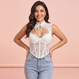 Amour High Neck Lace Bodysuit