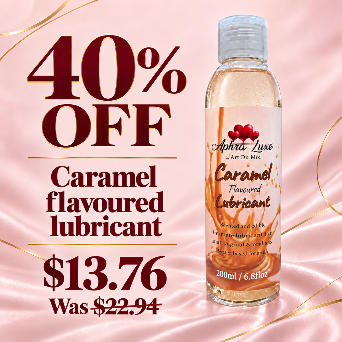 200ml Caramel Flavor Sexual Lubricant - Caramel Tinge