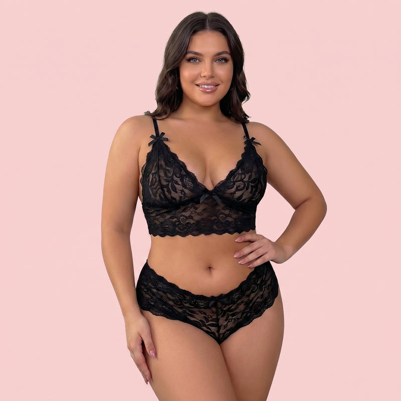 Elanor Plus Size Lace Lingerie Set