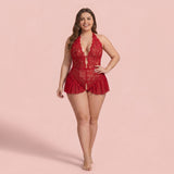 Emerella Plus Size Lace Teddy