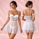 Chastity Bridal Babydoll Nightgown | White Wedding Lingerie