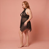 Lucera Plus Size Lace Babydoll Set
