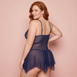 Lucera Plus Size Lace Babydoll Set