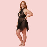 Lumière Plus Size Lace Babydoll Set