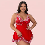 Rosabelle Plus Size Embroidered Babydoll Set
