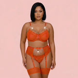 Vivara Plus Size Garter Lingerie Set