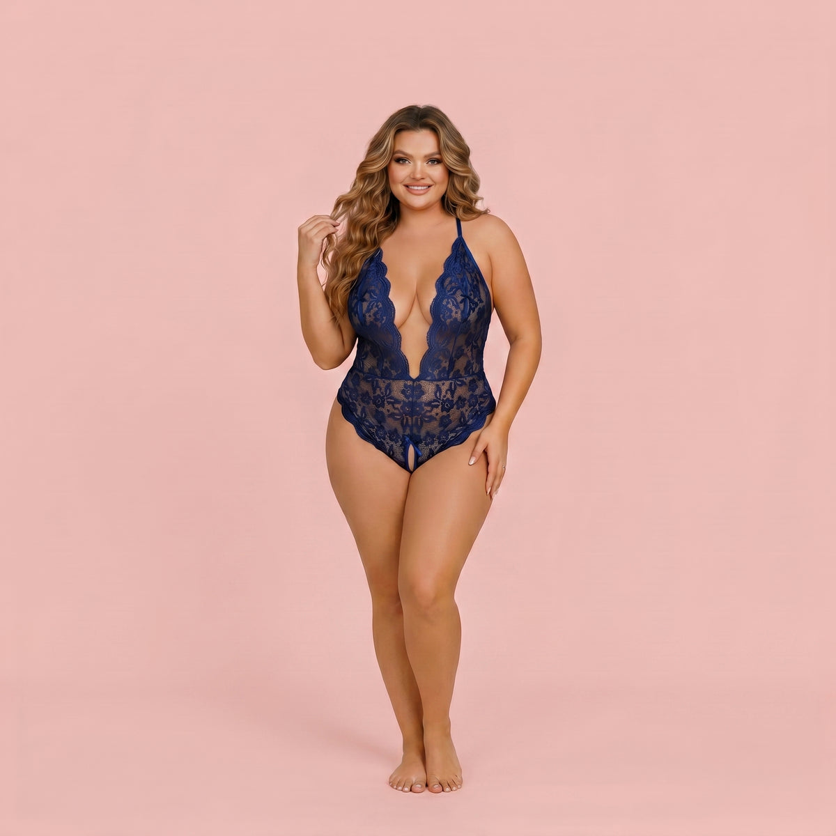Azurea Plus Size Lace Bodysuit